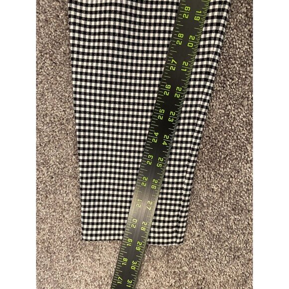 Zara Women's Hi Rise Pants Side Zip Black White Leggings Stretch Size L - NWT - Picture 9 of 12
